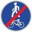 Дорожный знак 4.5.3 «Конец пешеходной и велосипедной дорожки с совмещенным движением» (металл 0,8 мм, II типоразмер: диаметр 700 мм, С/О пленка: тип Б высокоинтенсив.)